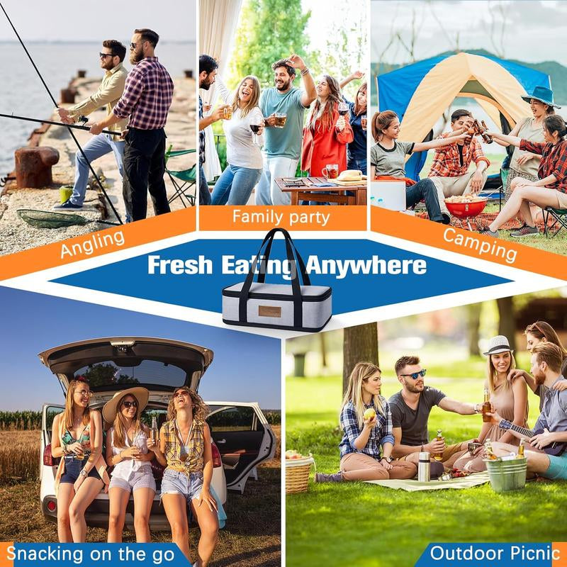 Chilled Portable Snackle Box Container with Reusable Ice Pack Divided Serving Tray Bonus Insulated Bag Dip Containers Forks for Charcuterie Snack Fruit Beach Travel Picnic Party Back to School Gift