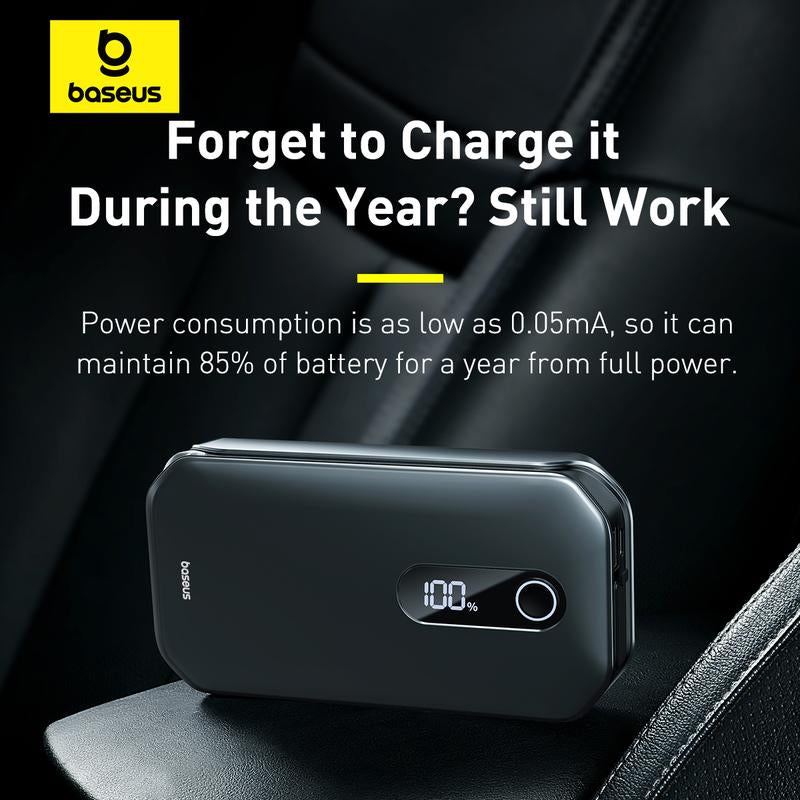 Baseus 1000A Portable Car Jump Starter Pack Booster Charger Battery Gift for Him Fast Deliver C02 Phone Holder T-Space Holder