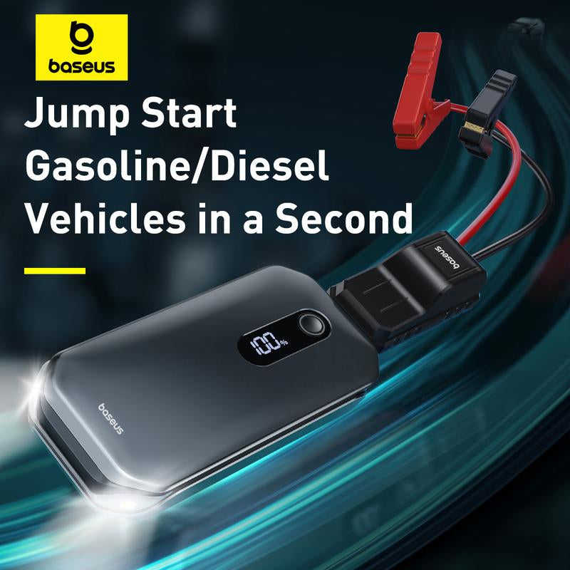 Baseus 1000A Portable Car Jump Starter Pack Booster Charger Battery Gift for Him Fast Deliver C02 Phone Holder T-Space Holder