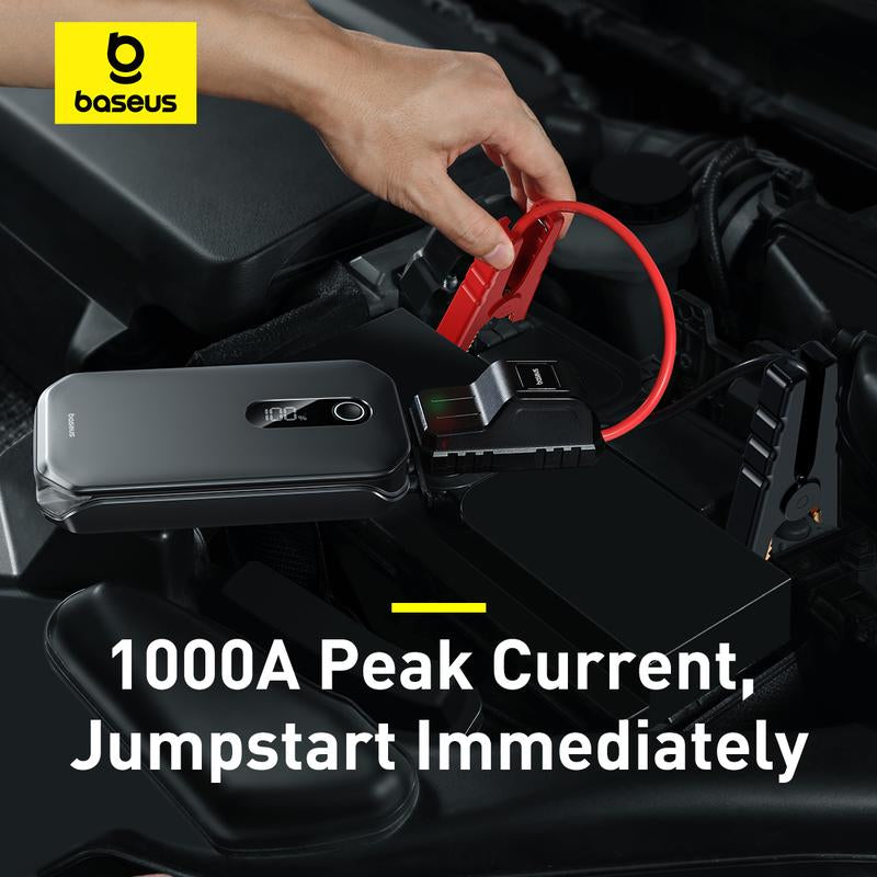 Baseus 1000A Portable Car Jump Starter Pack Booster Charger Battery Gift for Him Fast Deliver C02 Phone Holder T-Space Holder