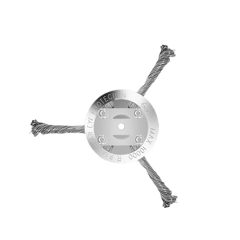 Steel Wire Rotary Brush Cutter Trimmer Head, (Bore 0.2Inch/5Mm) Weed Wacker Replacement Heads, Wired Trimmer Head Replacement for Electric Battery Powered Cordless String Trimmer, Weed Eater, Moss & Rust Removal