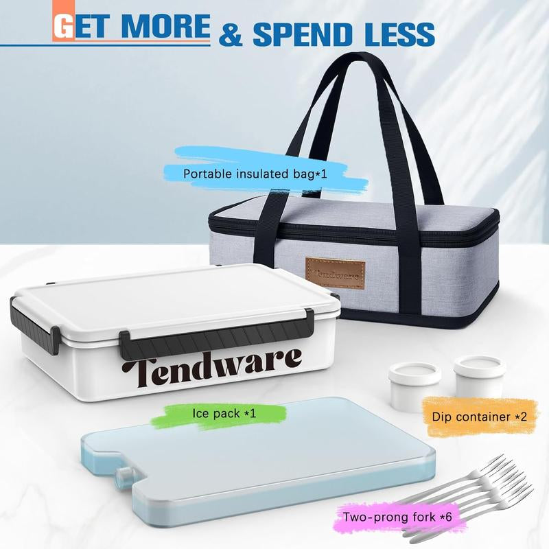 Chilled Portable Snackle Box Container with Reusable Ice Pack Divided Serving Tray Bonus Insulated Bag Dip Containers Forks for Charcuterie Snack Fruit Beach Travel Picnic Party Back to School Gift