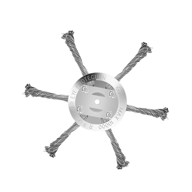 Steel Wire Rotary Brush Cutter Trimmer Head, (Bore 0.2Inch/5Mm) Weed Wacker Replacement Heads, Wired Trimmer Head Replacement for Electric Battery Powered Cordless String Trimmer, Weed Eater, Moss & Rust Removal