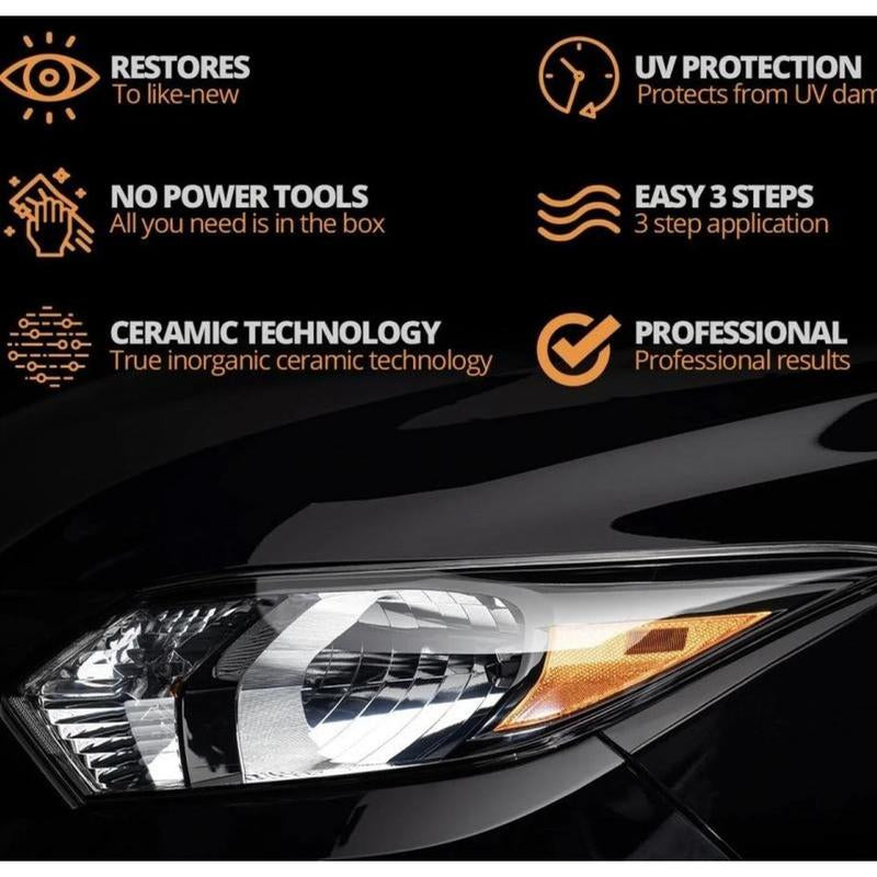 No Polishing,Atomization Cleaning,Car Headlight Renovation Repair Liquid,Car Light Crystal Plating Liquid Yellowing,Detergent Polishing Set, Car Maintenance,Car Beauty,Car Renovation.Sensiohome