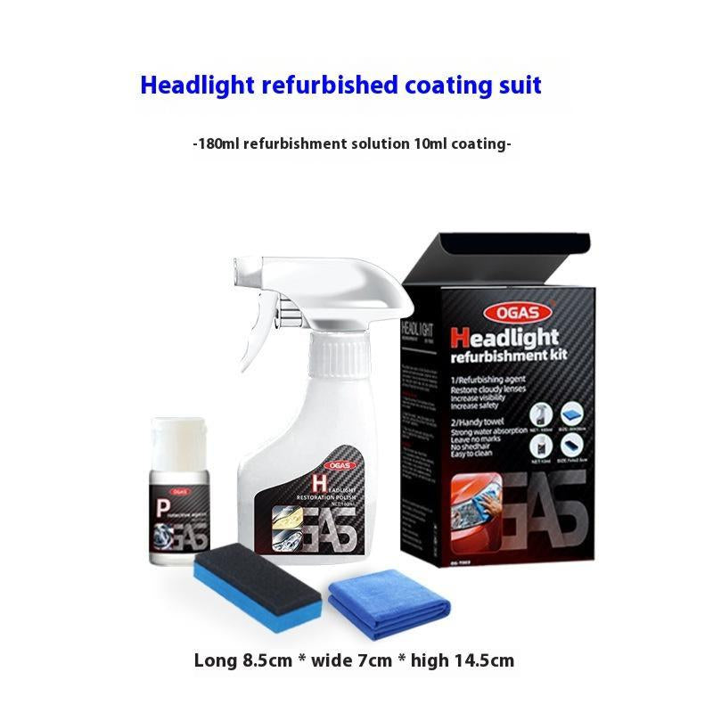 No Polishing,Atomization Cleaning,Car Headlight Renovation Repair Liquid,Car Light Crystal Plating Liquid Yellowing,Detergent Polishing Set, Car Maintenance,Car Beauty,Car Renovation.Sensiohome