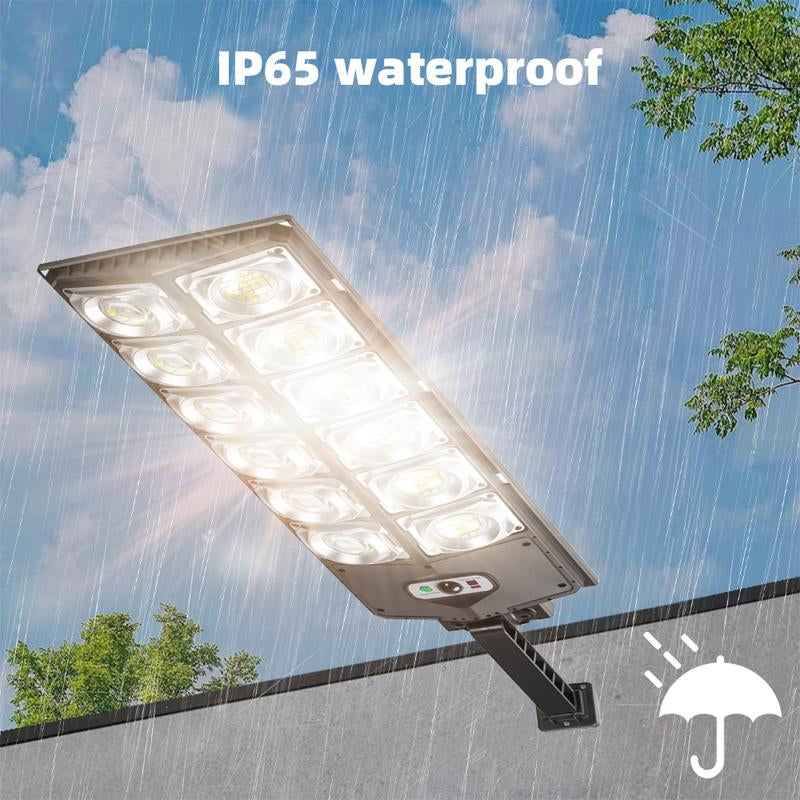 Solar Street Light Outdoor Solar Parking Lot Light, LED Wide Angle Lamp with Motion Sensor IP67 Waterproof Commercial Lighting Modern，Dealsforyoudays