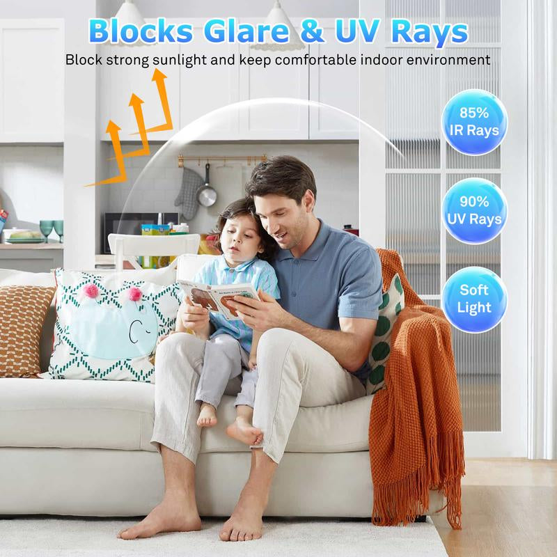 Lentorgi-Thermal Control Window Film, Window Tint Sun Shading and UV Protection, One Way Privacy Mirror Reflective Film, Explosion Proof Premium PET Material