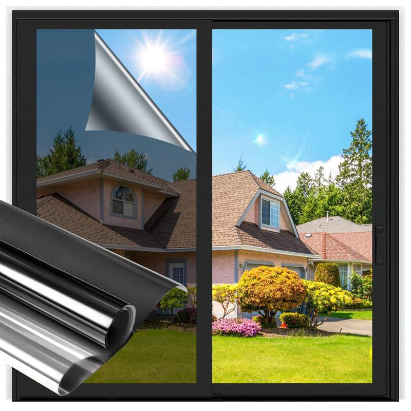 Lentorgi-Thermal Control Window Film, Window Tint Sun Shading and UV Protection, One Way Privacy Mirror Reflective Film, Explosion Proof Premium PET Material