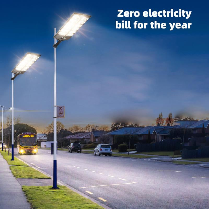 Solar Street Light Outdoor Solar Parking Lot Light, LED Wide Angle Lamp with Motion Sensor IP67 Waterproof Commercial Lighting Modern，Dealsforyoudays