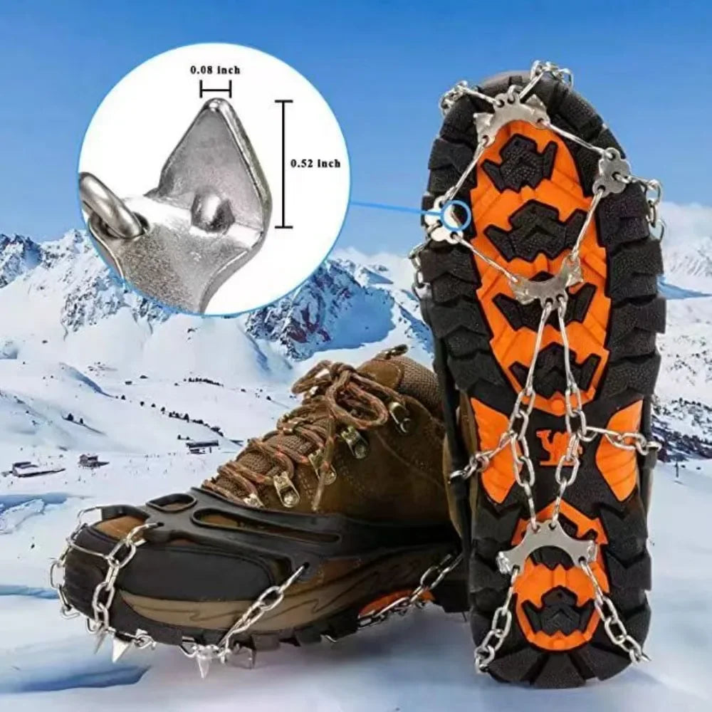 Outdoor Winter Hiking Climbing Snow Spikes Crampons Cleats Chain Claws Grips Boots Cover Ice Gripper Spike for Shoes anti Slip