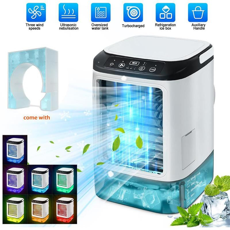 Portable Air Conditioners, 3-In-1 Cooling Fan with 2-Speed Mist Fan, Mini Air Cooler for Traveling, Office, Living Room, Bedroom