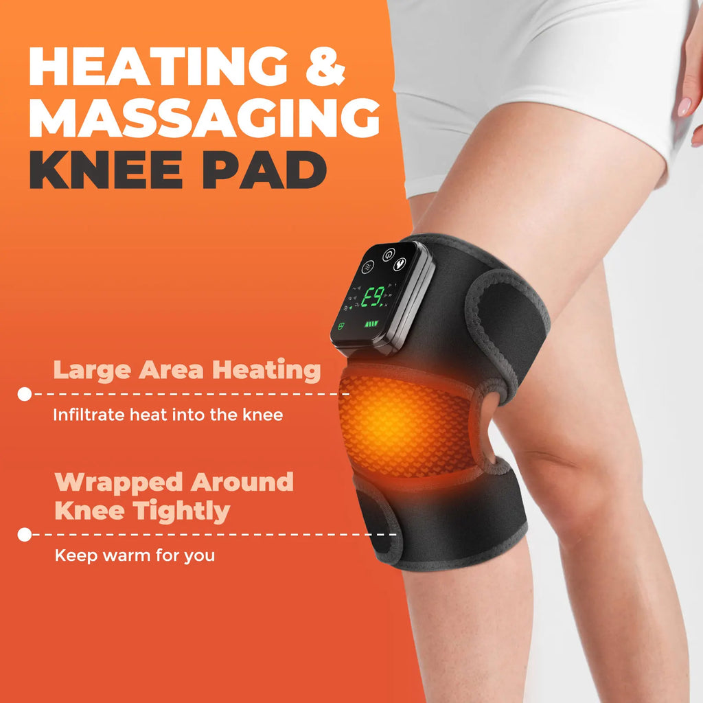Electric Heated Vibration Knee Massage Physiotherapy Pad 3 in 1 Massager for Shoulder Elbow Hot Compress Pain Relief