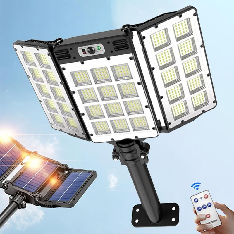 Solar Street Light Outdoor Solar Parking Lot Light, LED Wide Angle Lamp with Motion Sensor IP67 Waterproof Commercial Lighting Modern，Dealsforyoudays