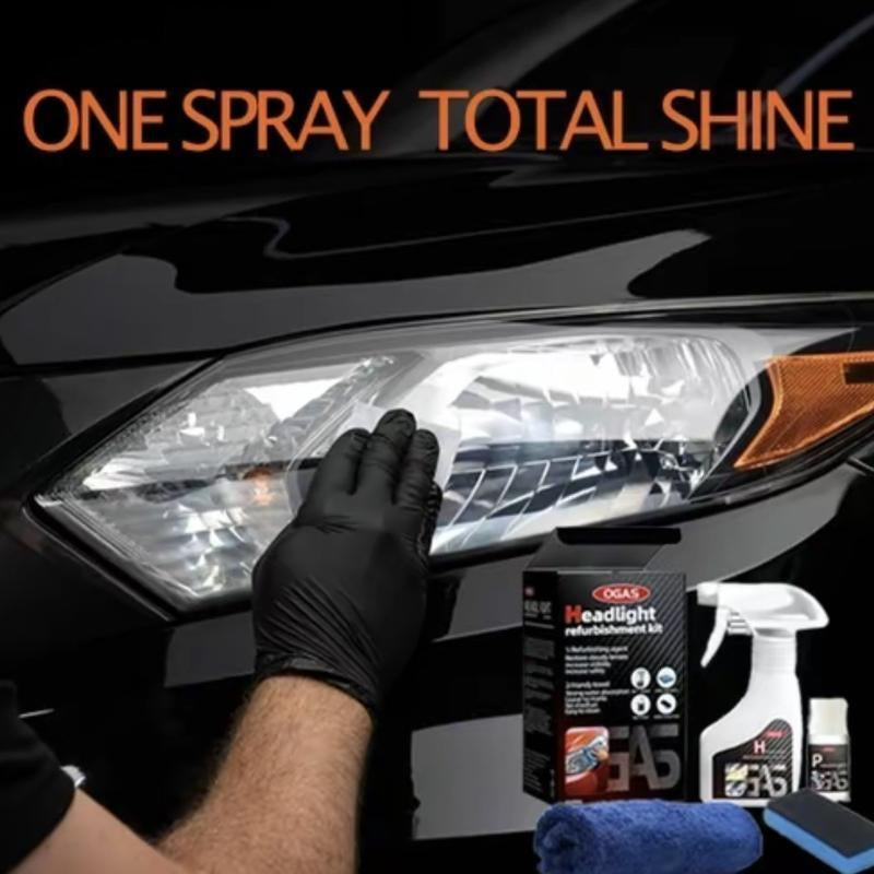 No Polishing,Atomization Cleaning,Car Headlight Renovation Repair Liquid,Car Light Crystal Plating Liquid Yellowing,Detergent Polishing Set, Car Maintenance,Car Beauty,Car Renovation.Sensiohome