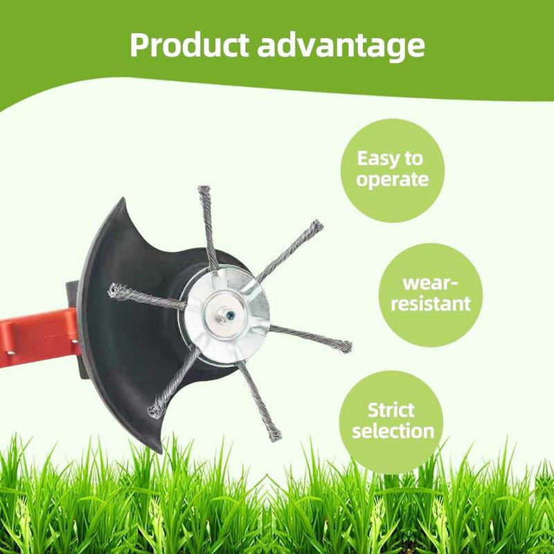 Steel Wire Rotary Brush Cutter Trimmer Head, (Bore 0.2Inch/5Mm) Weed Wacker Replacement Heads, Wired Trimmer Head Replacement for Electric Battery Powered Cordless String Trimmer, Weed Eater, Moss & Rust Removal