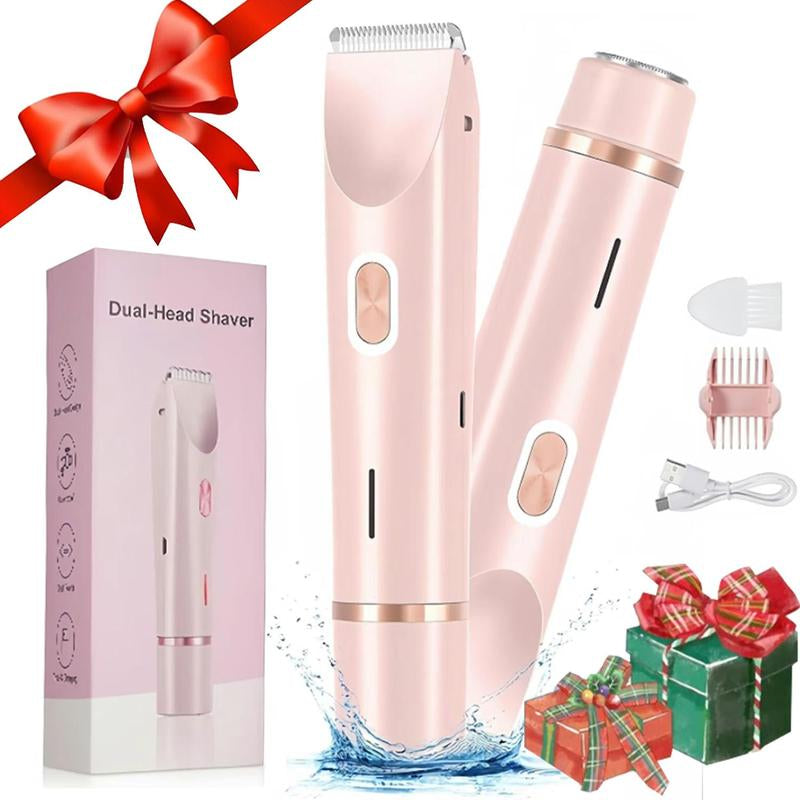 Mother'S Day Gift, Electric Hair Trimmer for Women, 2 in 1 Body & Facial Hair Removal Double Head Trimmer for Face Underarm Legs, Gifts for Girl, Women'S Electric Shaver, Bikini Shaver for Women, Rechargeable,Dual-Head,Bikini,Trimmer