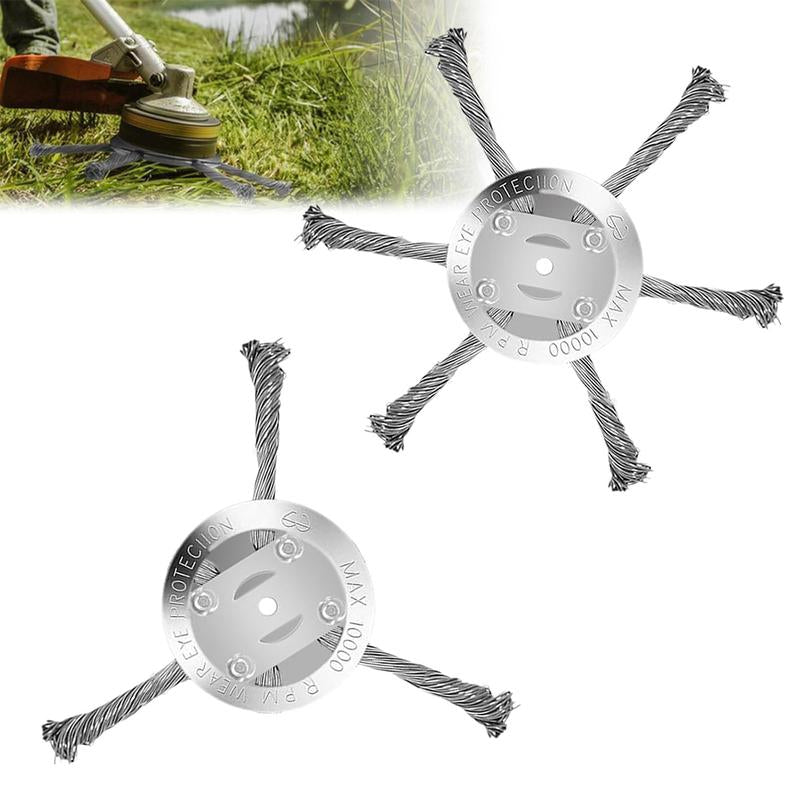 Steel Wire Rotary Brush Cutter Trimmer Head, (Bore 0.2Inch/5Mm) Weed Wacker Replacement Heads, Wired Trimmer Head Replacement for Electric Battery Powered Cordless String Trimmer, Weed Eater, Moss & Rust Removal
